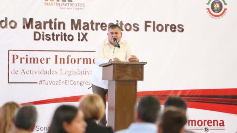 DESTACA EL DIPUTADO MARTÍN MATRECITOS CINCO EJES RECTORES DE TRABAJO EN SU PRIMER INFORME DE ACTIVIDADES LEGISLATIVAS.